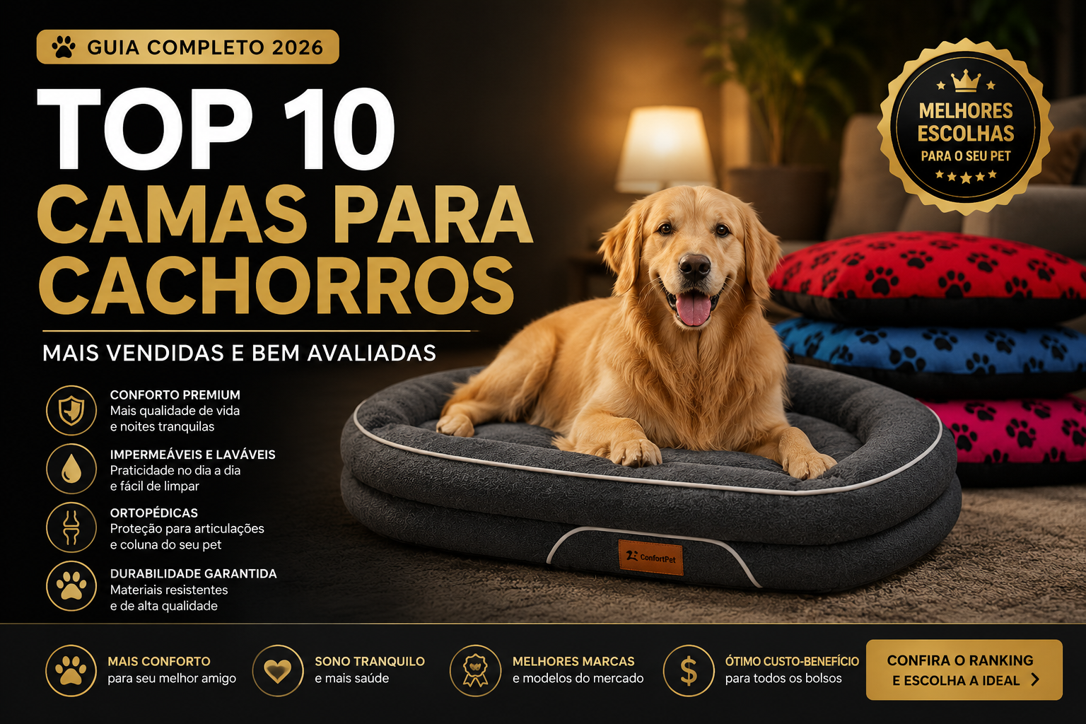 Top 10 Camas para Cachorros Mais Vendidas e Bem Avaliadas em 2026