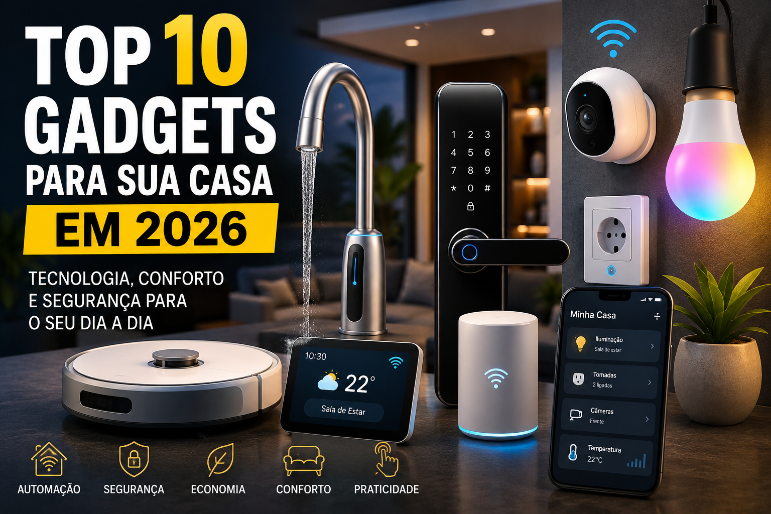 Top 10 Gadgets para Sua Casa em 2026: Tecnologia, Conforto e Segurança